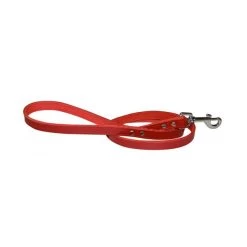 Laisse Cuir Riveté Rouge Pour Chien - 1 Mètre
